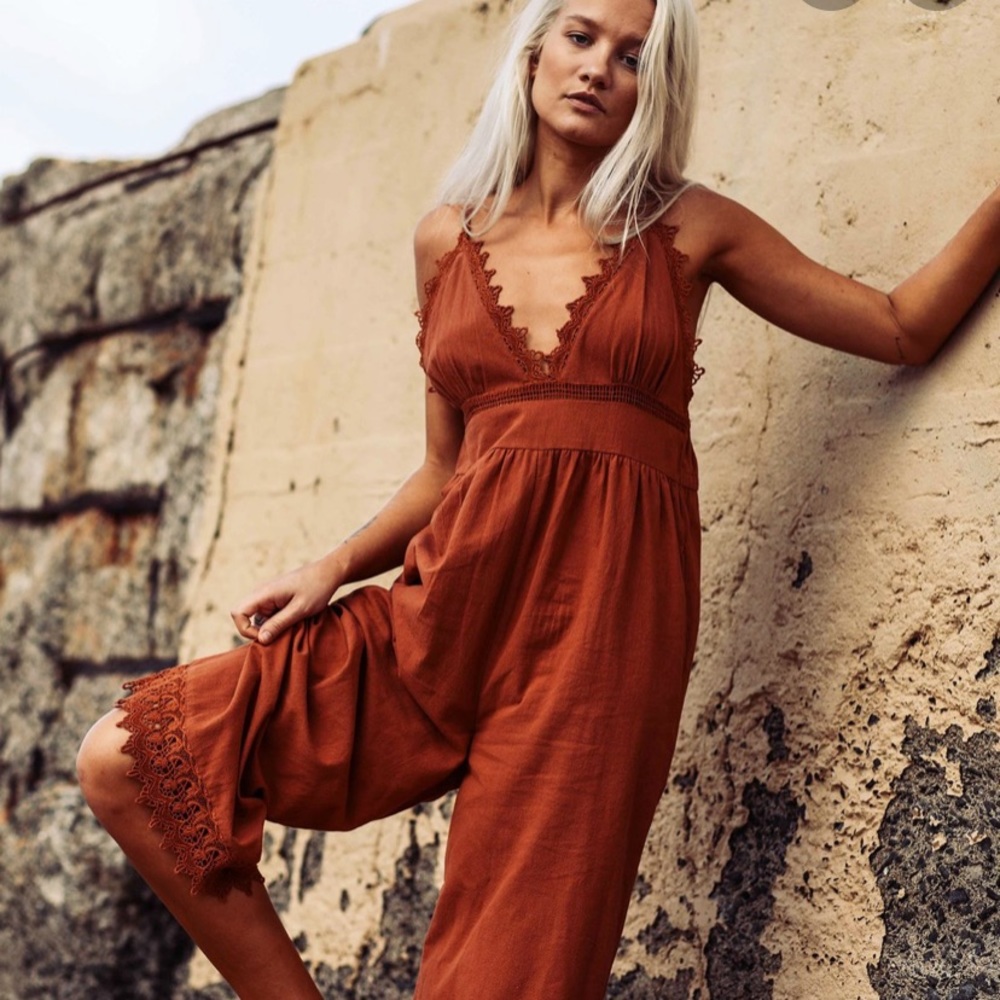Billabong Rust Jumpsuit